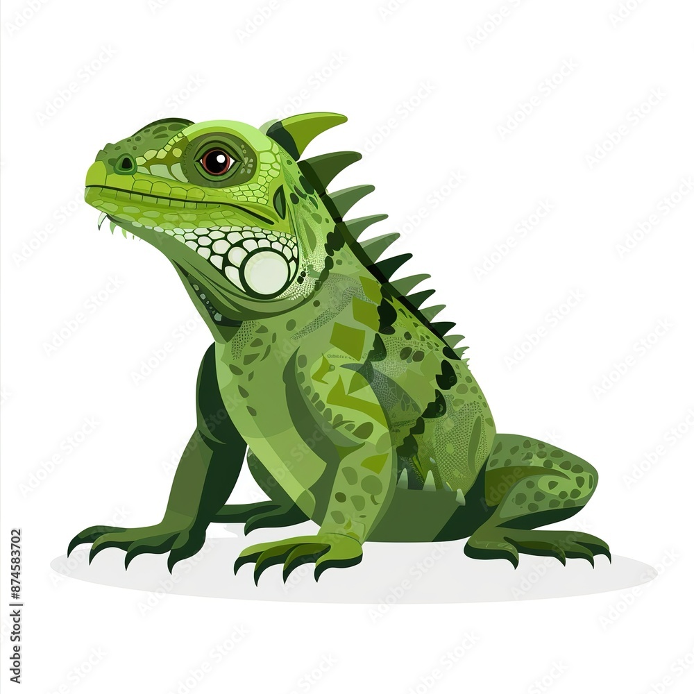 Fototapeta premium Iguana Minimalist fashion cartoon isolated whitebackground