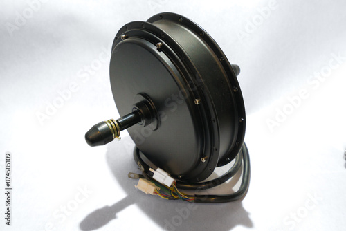 Obraz na płótnie Powerful direct drive rear motor for electric bike with dual hall sensor kit isolated on white w salonie