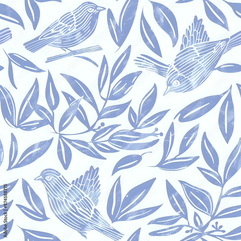 Stylish Bird and Leaf Background Stylish Bird and Leaf Background