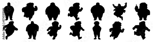 Fat people silhouette set vector design big pack of illustration and icon