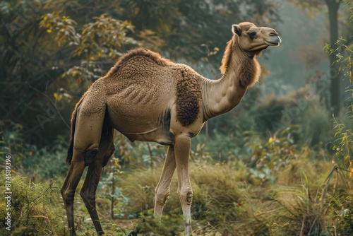 Full body view of Kharai Camel in the natural habitat, full body shot, full body View