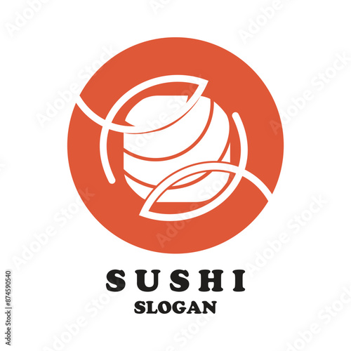 Sushi logo design simple concept Premium Vector
