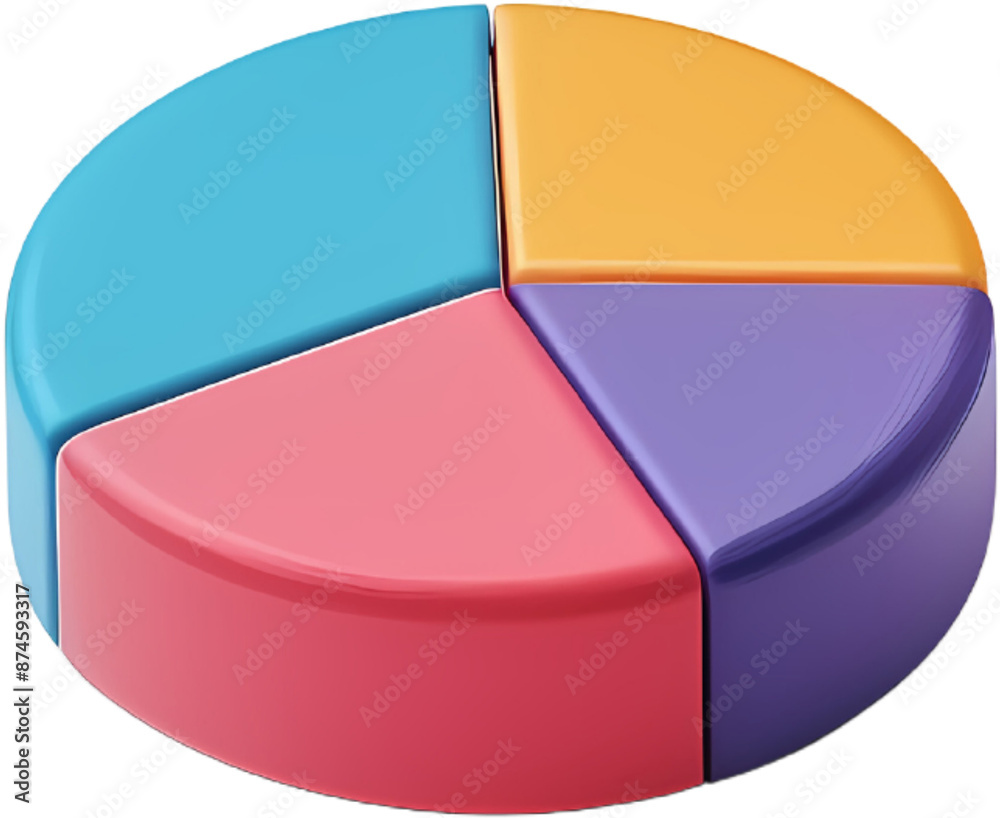 Obraz premium A set of colorful pie charts and bars. Scene is cheerful and playful, with the bright colors and shapes creating a sense of fun.