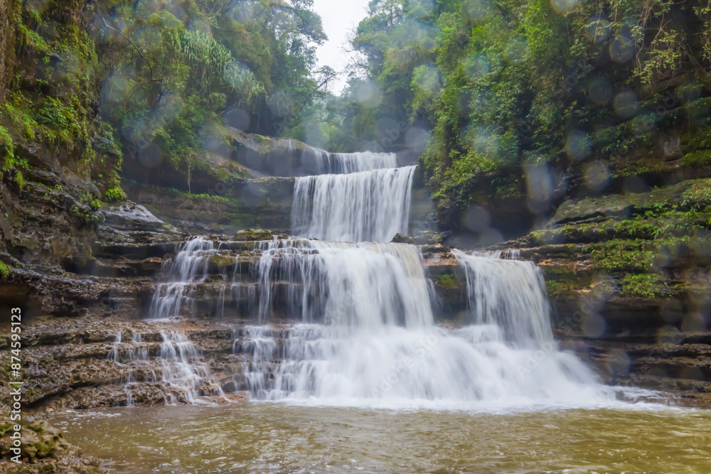 Beautiful view of wei sawdong falls in megahalaya cherrapunji. The best tourist attraction in cherrapunji meghalaya in India. Beautiful view of wei sawdong falls in megahalaya cherrapunji. The best tourist attraction in cherrapunji meghalaya in India.