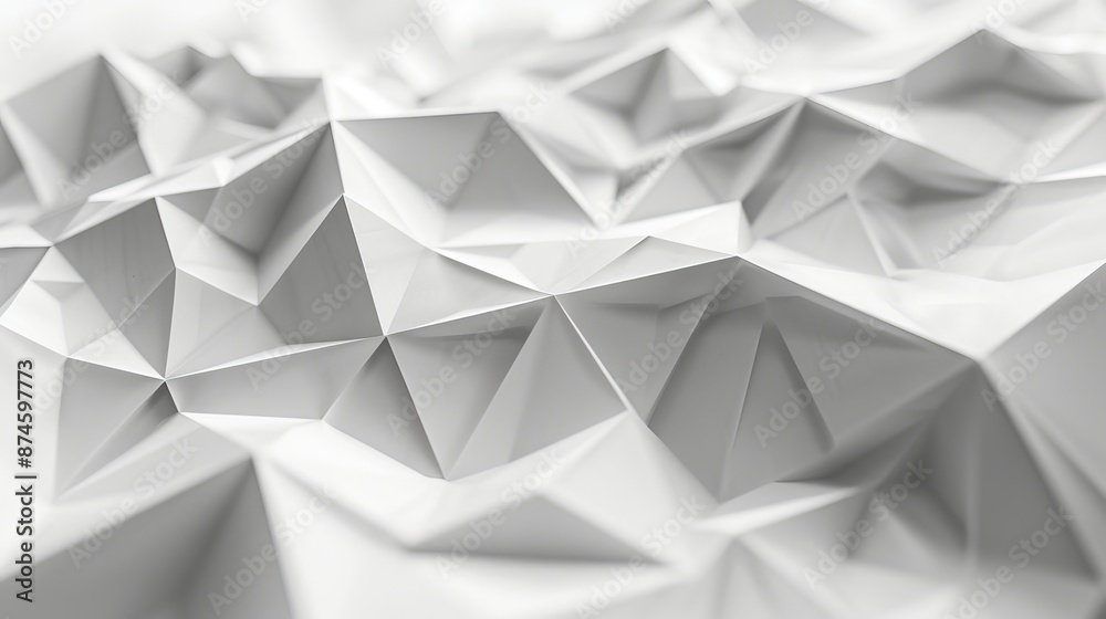 Abstract white geometric background with a faceted surface, creating a sense of depth and texture, emphasizing modern design Abstract white geometric background with a faceted surface, creating a sense of depth and texture, emphasizing modern design