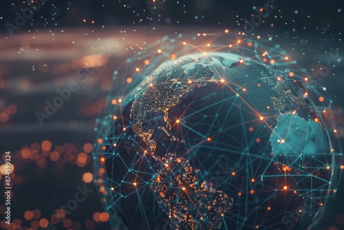 Global network connection. World map point and line composition concept of global business. Vector Illustration stock illustration4