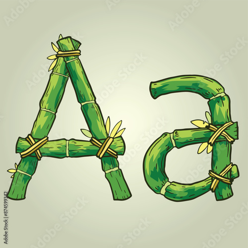 Bamboo Stick Alphabet Letter A photo