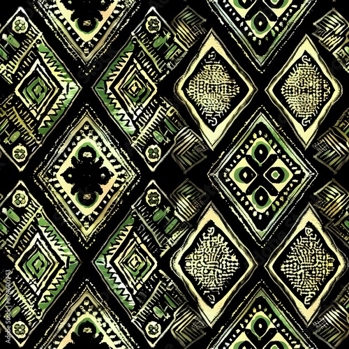 Wallpaper Mural Geometric Diamond Pattern with Circles and Triangles Torontodigital.ca