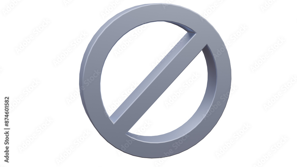ban symbol 3d render isolated, silver Forbidden icon 3d render isolated, obstacle symbol isolated ban symbol 3d render isolated, silver Forbidden icon 3d render isolated, obstacle symbol isolated