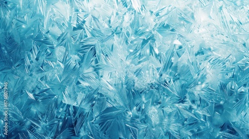 Wallpaper Mural Abstract Frost Pattern on Blue Surface Torontodigital.ca