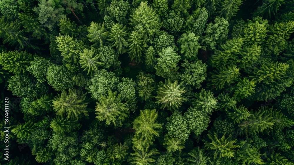 Aerial photography of the forest, showing the extent and density of the vegetation generative ai Aerial photography of the forest, showing the extent and density of the vegetation generative ai