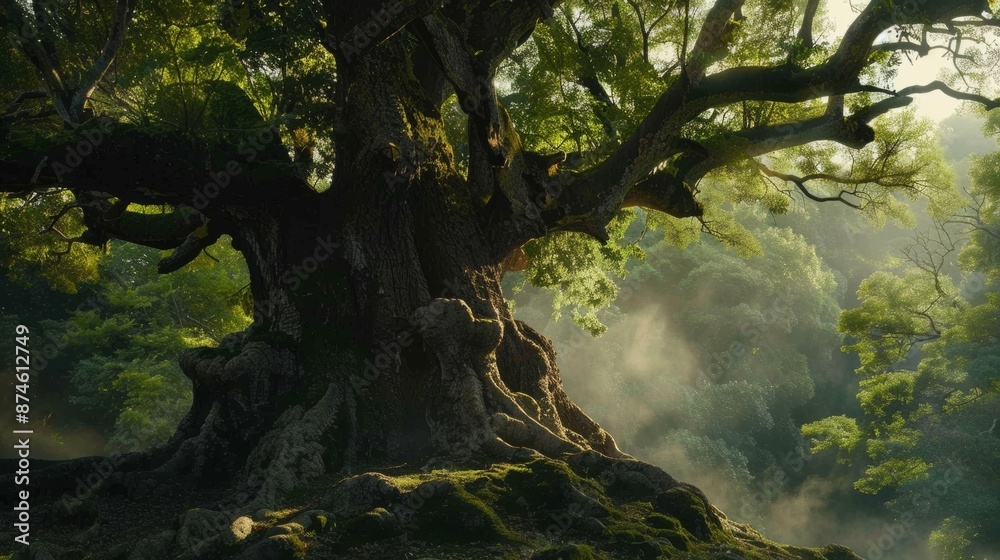 Fototapeta premium ancient and large trees generative ai