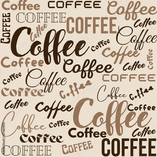 coffee pattern, light and dark brown background