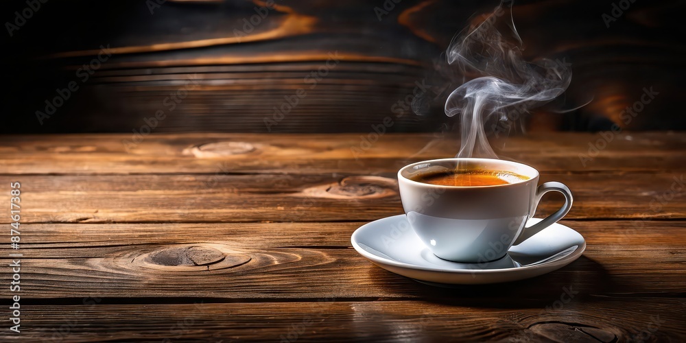 Steaming cup of espresso on a wooden table, espresso, coffee, beverage, hot, drink, aroma, wood, table, morning, caffeine, breakfast Steaming cup of espresso on a wooden table, espresso, coffee, beverage, hot, drink, aroma, wood, table, morning, caffeine, breakfast