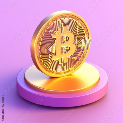 3d rendering of bitcoin coin, money, currency