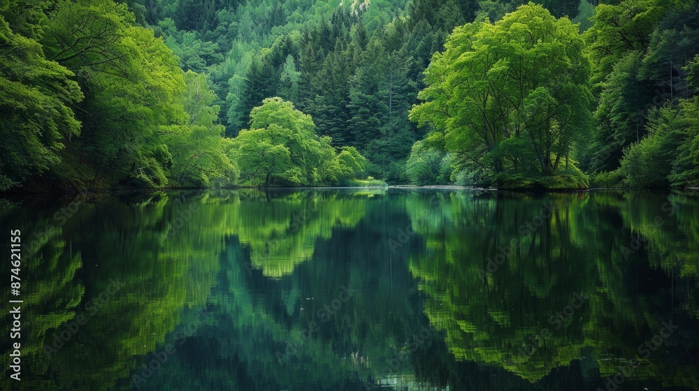 Quiet place surrounded by green trees generative ai Quiet place surrounded by green trees generative ai