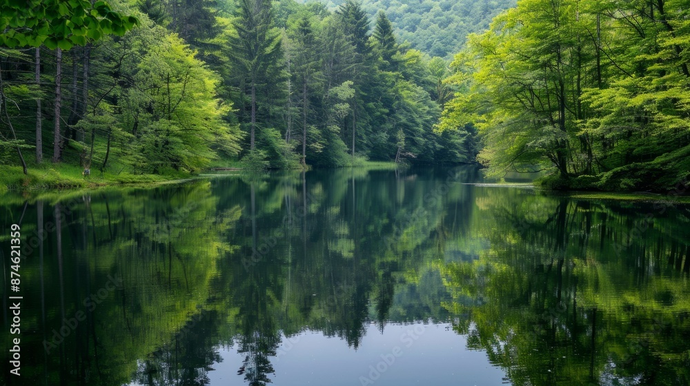 Quiet place surrounded by green trees generative ai Quiet place surrounded by green trees generative ai