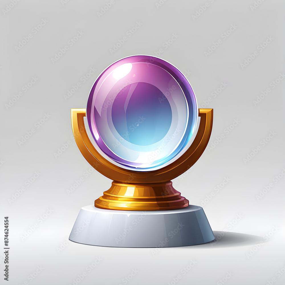 Crystal ball logo icon on white background, Generative AI Crystal ball logo icon on white background, Generative AI