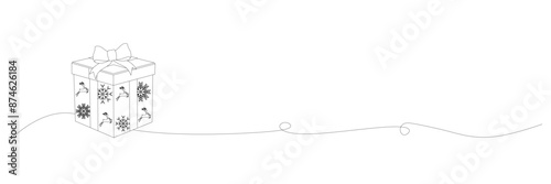 line art gift box silhouette illustration  background for a christmas