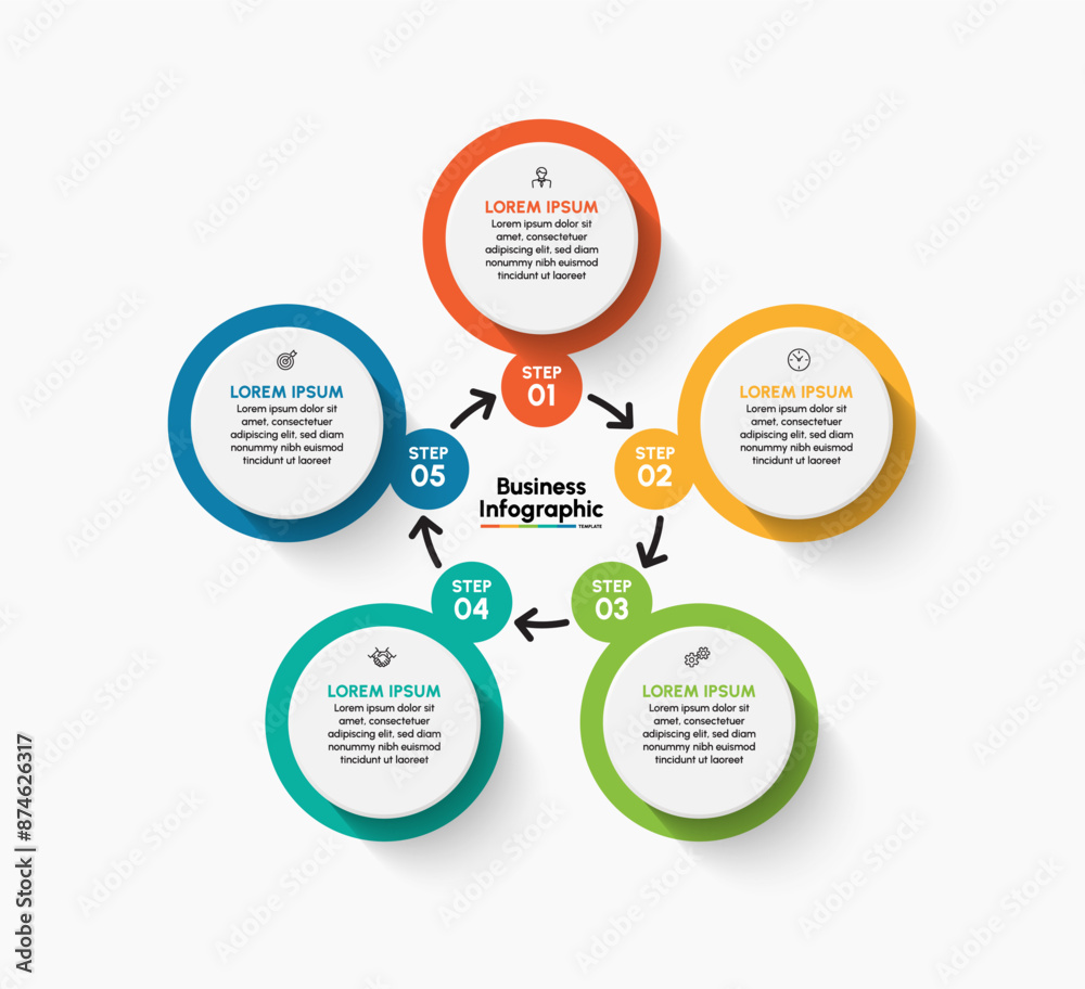 Business circle infographic design background template Business circle infographic design background template