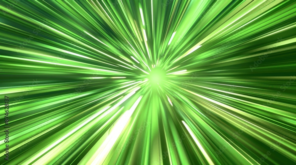 A green light that is very bright and has a lot of energy A green light that is very bright and has a lot of energy