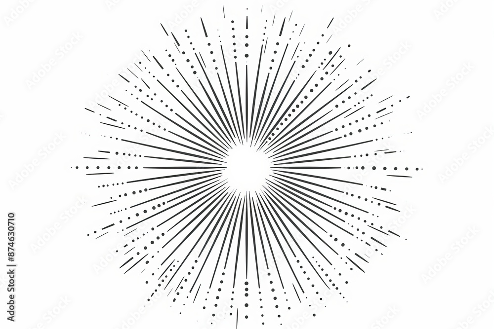 Fototapeta premium Starburst line art icon. Vector logo spark sunburst. Outline sunburst and starburst, editable stroke stock illustration8