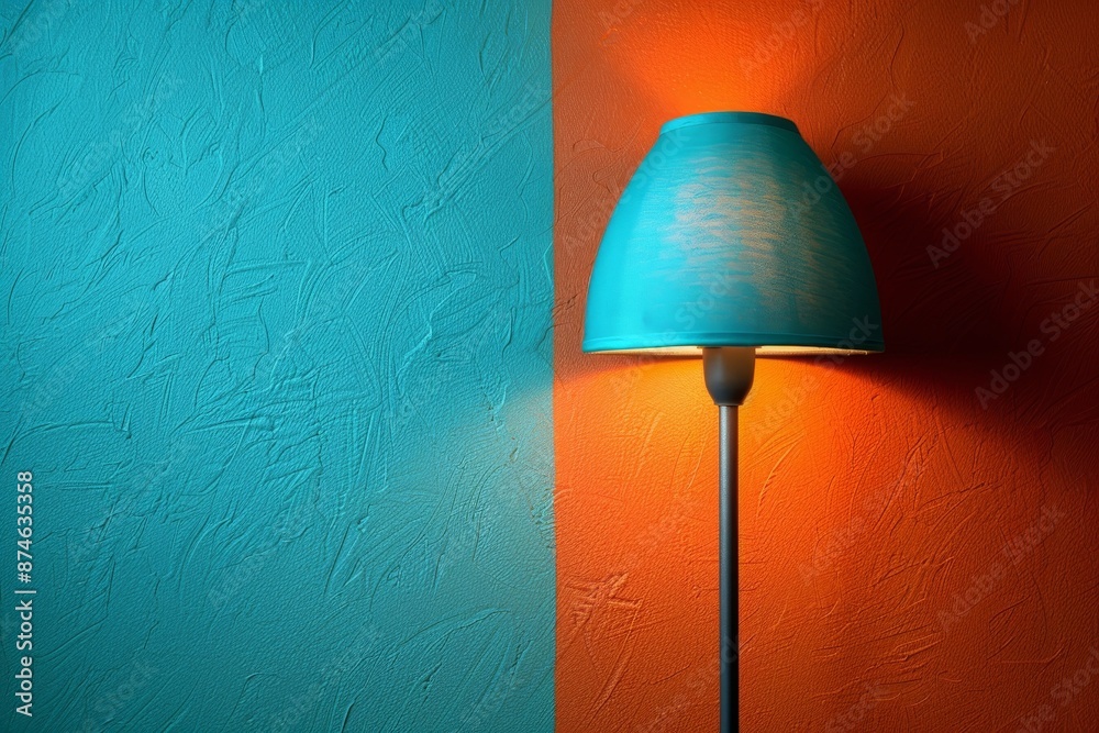 custom made wallpaper toronto digitalBlue and orange interior with modern lamp, capturing vibrant design and contemporary style
