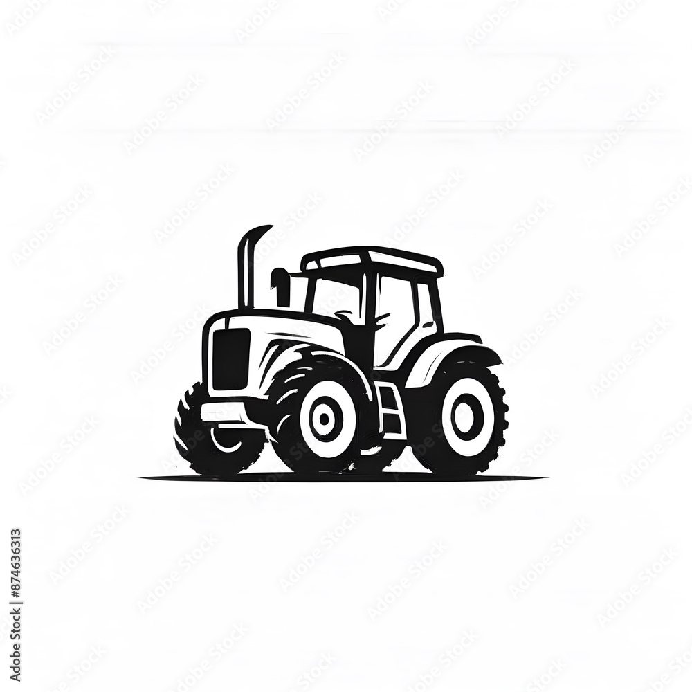 Obraz premium Tractor logo icon on white background, Generative AI