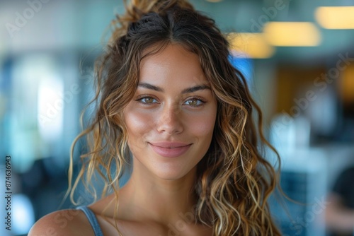 Efficient Receptionist: Smiling Woman at Work in Municipal Office