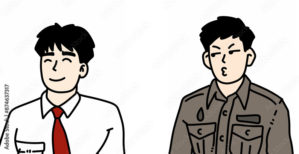 illustration. men in different poses. illustration. men in different poses.