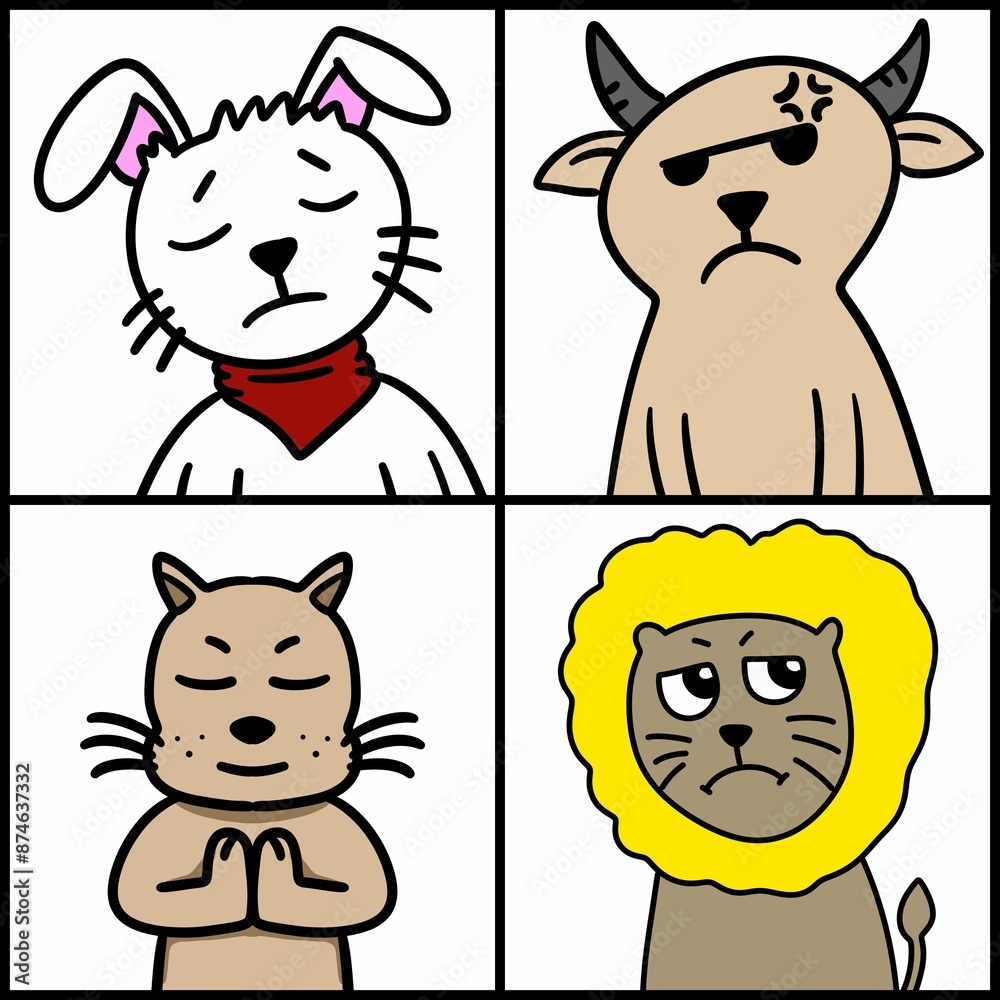 cute cartoon animal collection. cute cartoon animal collection.