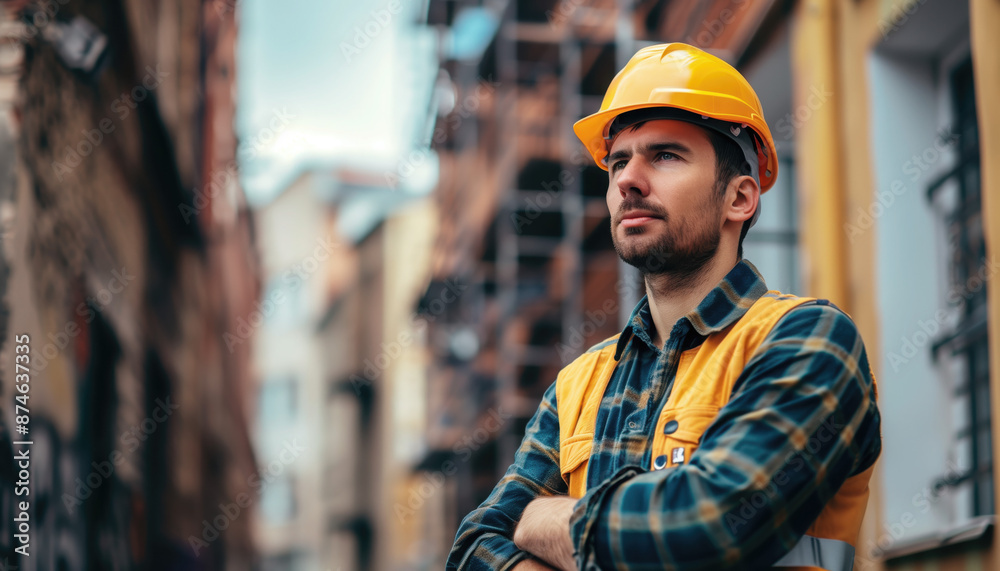 worker with helmet worker with helmet