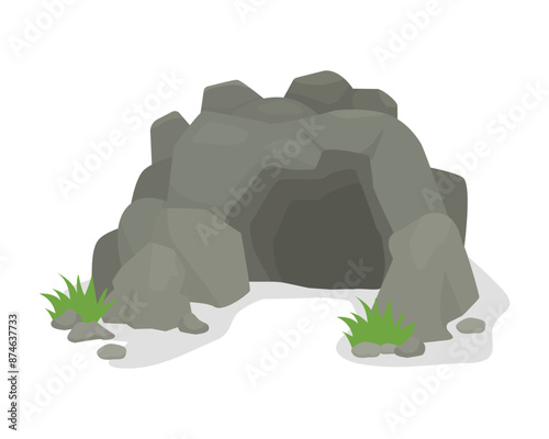 Stone cave entrance front view
