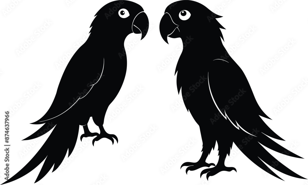 Obraz premium Parrot vector silhouette