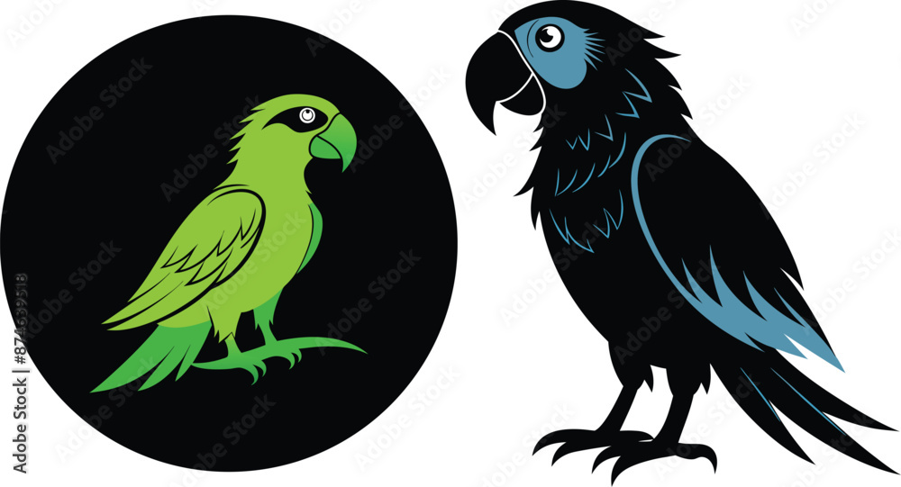 Obraz premium Parrot vector silhouette
