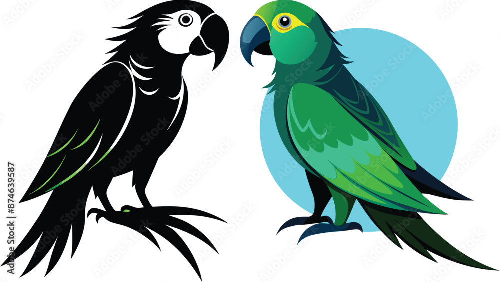 Fototapeta premium Parrot vector silhouette