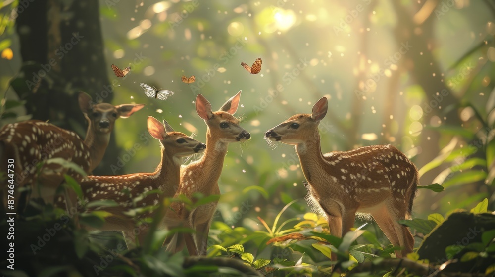 Fototapeta premium wildlife in the middle of a forest generative ai