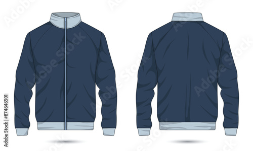 Zipper bomber jacket mockup front and back view