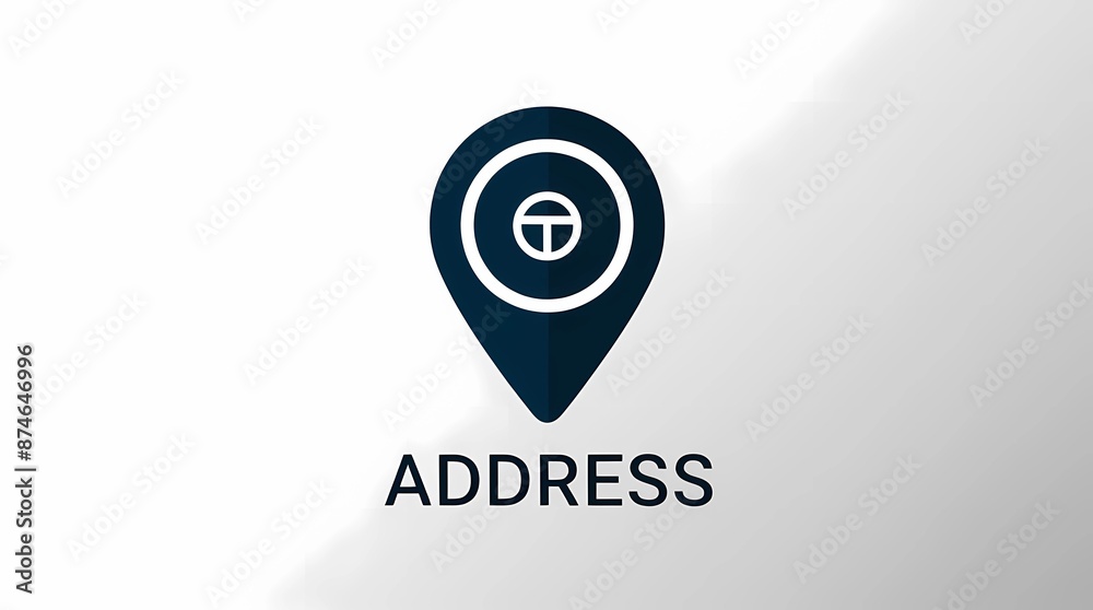 Location Pin Icon with Address Label on Gradient Background Representing Navigation and Mapping
Location Pin Icon with Address Label on Gradient Background Representing Navigation and Mapping