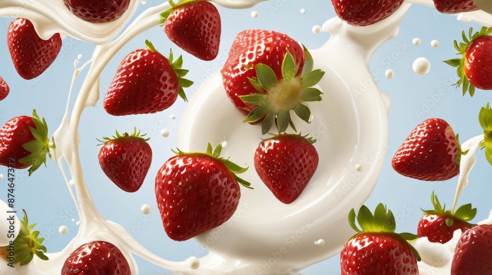 milk and strawberries