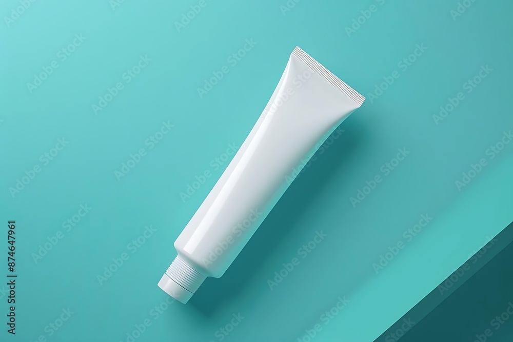 White Tube Mockup on a Teal Background 3D Illustration