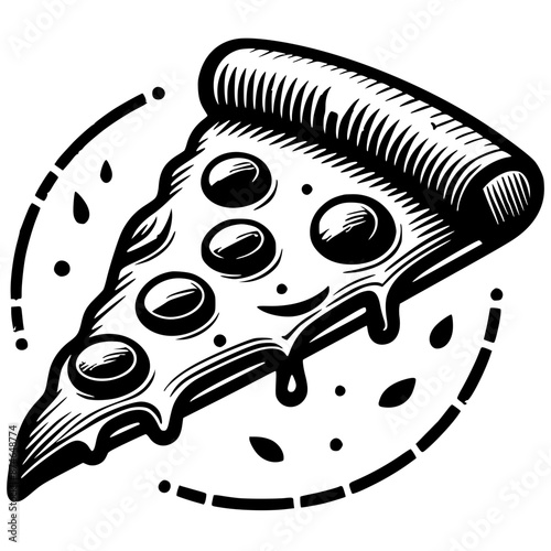 Silhouette of a slice of pizza