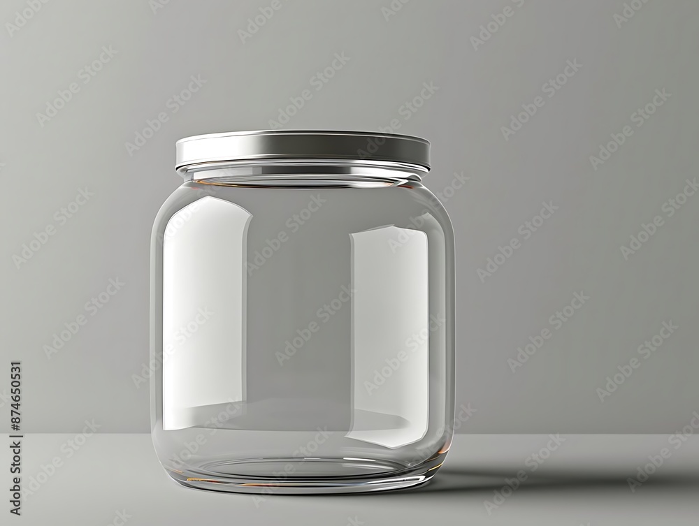 Glass Jar with Silver Lid 3D Rendering Glass Jar with Silver Lid 3D Rendering