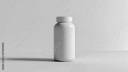 White Plastic Bottle Mockup - 3D Render