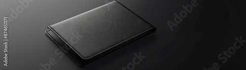 Black Leather Wallet 3D Render