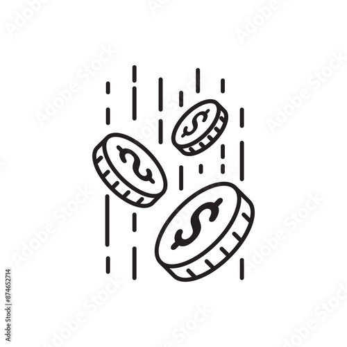 finance and money outline line black icons 11