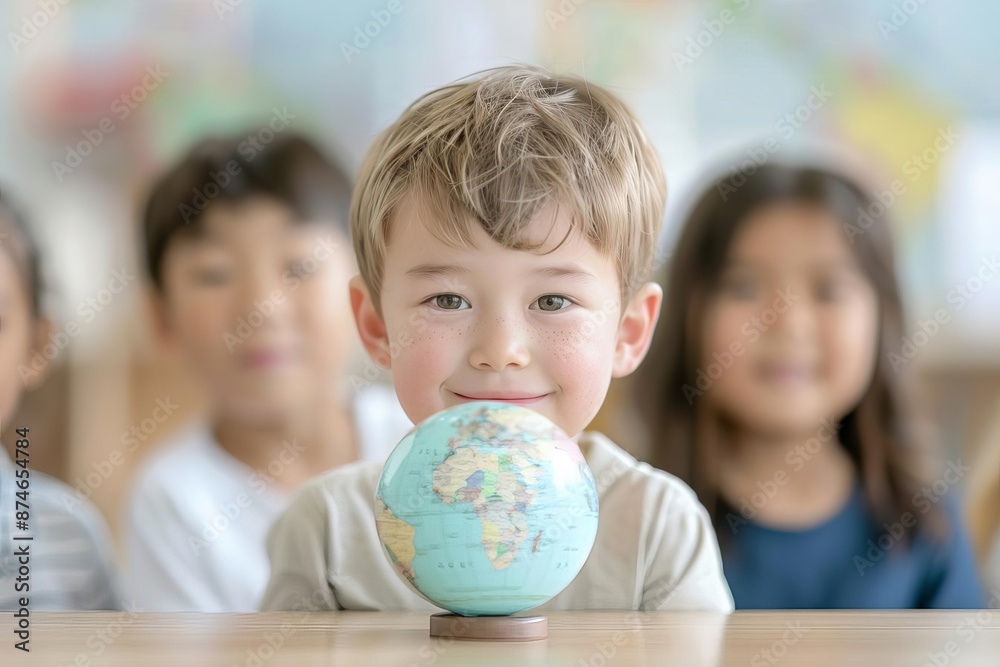 Fototapeta premium Diverse group of students learning global mathematics, global education, international curriculum