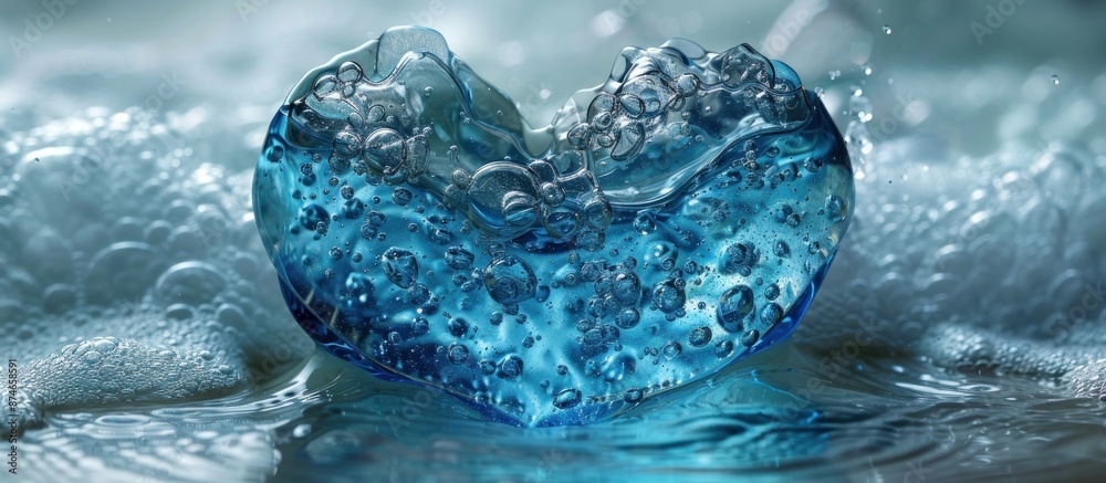Heart-Shaped Water Droplet with Bubbles Heart-Shaped Water Droplet with Bubbles