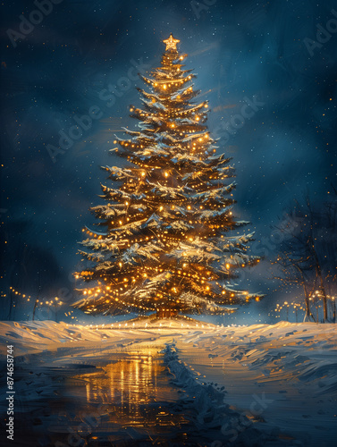 Christmas Tree in the Night