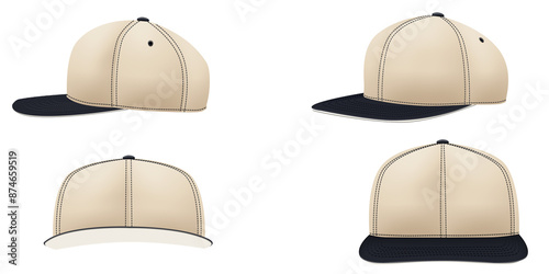 Dark blue and lightbrown baseball hat